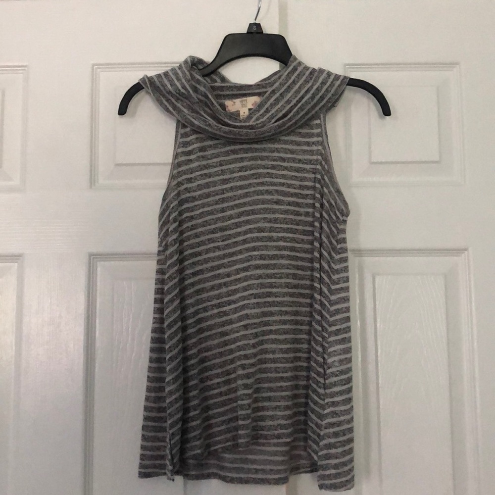 Grey and white striped tank top